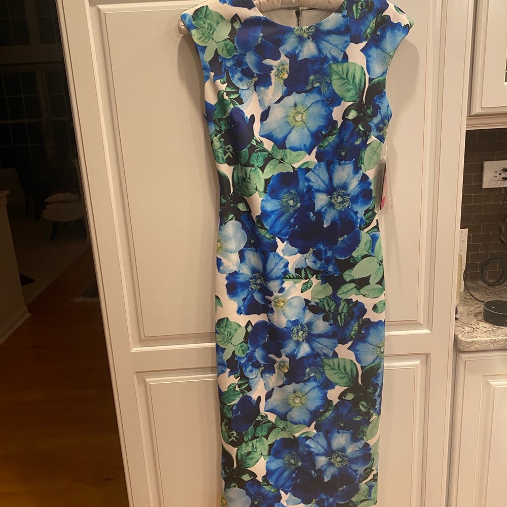Vince Camuto Blue Floral Dress